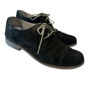 Cole Haan Alisa Wingtip Oxford Shoes Women's Size 7 Black Nubuck Suede Academia